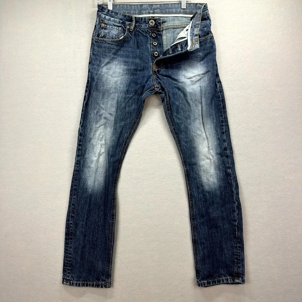 LVD‎ Live Vintage Denim Jeans Mens 32x32 Blue Pants Mid Rise Straight Button Fly